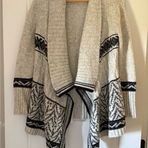 Coldwater Creek Cream & Black Open Knit Cardigan